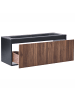 Beliani 2-tlg Badezimmerschrank mit Waschbecken TITICACA in Braun/Schwarz