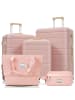 ABRIHOME Koffer Set mit Spinner-Rädern und Kulturbeutel in Rosa