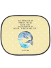 Mr. & Mrs. Panda Auto Sonnenblende Walfisch Thunfisch mit Spruch in Gelb Pastell