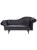 Beliani Chaiselongue LATTES II in Schwarz/Braun - (W) 192 x (H) 81 x (L) 59 cm