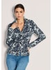 MADELEINE Eleganter Blazer mit floralem Muster in marine / rauchblau / multicolor