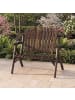 COSTWAY 2-Sitzer Gartenbank Holz bis 300 kg belastbar in Braun