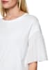 MARC CAIN COLLECTIONS Baumwollstretch-Shirt mit Smokdetails in white