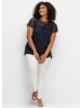 sheego Spitzenshirt in tiefblau