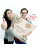 Mr. & Mrs. Panda Kissen 40x40 Dekokissen Japandi Design mit Spruch in Weiß