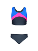 Aquarti Mädchen Sport Bikini Racerback Bustier & Bikinislip in rosa/blau