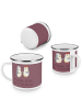 Mr. & Mrs. Panda Camping Emaille Tasse Verlobung Schritt mit Spruch in Kaffa Coffee