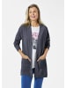 GOLDNER Kurzgröße:  Longstrickjacke mit aufgesetzten Taschen in marine