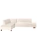 58 aufm Kessel ECKSOFA mit Ottomane links Kaye Bezug Samtvelours Buche nussbaum dunkel / creme