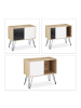 relaxdays Sideboard Retro in Schwar-Weiß - (B)80 x (H)70 x (T)40 cm