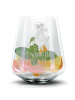 Mr. & Mrs. Panda Blümchentail Glas Pinguin Lolli mit Spruch in Transparent