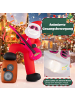 COSTWAY Aufblasbarer Weihnachtsmann mit Gitarre & Musik in Bunt