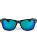 styleBREAKER Nerd Sonnenbrille in Schwarz / Grün-Blau verspiegelt