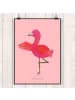 Mr. & Mrs. Panda Poster Flamingo Yoga ohne Spruch in Rot Pastell