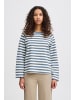 ICHI IHITIRA SW LS2 regular fit in Blue Mirage/Almond Milk stripe