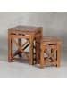 KADIMA DESIGN 2er Set Beistelltisch PALI Massiv-Holz Wohnzimmer-Tisch