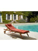 Beliani Gartenliege CESANA PREMIUM in Braun/Rot - (W) 61 x (H) 33 x (L) 195 cm