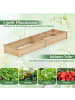 COSTWAY Gartenbeet mit 2 Pflanzkästen 228x62x25cm in Hellbraun