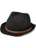 styleBREAKER Trilby Sonnenhut in Schwarz-Braun