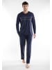 Bugatti Pyjama Turin in blau-mittel-melange
