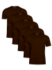 Cotton Prime® 5er Pack T-Shirt Basic O-Neck in Braun