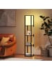 COSTWAY Stehlampe mit Regalen in Schwarz