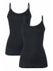 Hessnatur Spaghetti Top Fitted 2er-Set in schwarz