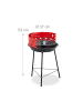 relaxdays Holzkohlegrill in Schwarz/ Rot - Ø 37 cm