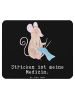 Mr. & Mrs. Panda Mauspad Maus Stricken mit Spruch in Schwarz
