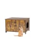 relaxdays Katzenschrank in Dunkelbraun - (B)78,5 x (H)46 x (T)44,5 cm
