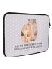 Mr. & Mrs. Panda Laptoptasche Bären Liebe mit Spruch in Grau Pastell