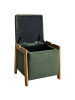 Beliani Pouf EDLAND in Grün/Braun - (W) 45 x (H) 44 x (L) 43 cm