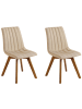 Beliani 2er-Set Esszimmerstuhl CALGARY in Beige/Braun