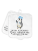 Mr. & Mrs. Panda 2er Set Topflappen  Pinguin Duschen mit Spruch in Weiß