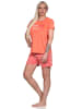 NORMANN Shorty Schlafanzug kurz Schriftzug - 75128 in apricot