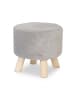 relaxdays Hocker in Hellgrau/ Natur - (H)30 x Ø 30 cm