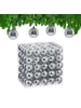 relaxdays 100 x Weihnachtskugeln Set n Silber