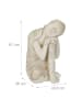 relaxdays Buddha-Figur in Cremeweiß - (B)40,5 x (H)61 x (T)38 cm