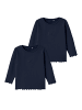 name it 2er-SET Langarmshirt mit Stickerei Volant Shirt Einfarbig NMFTAMMIE in Navy