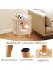 COSTWAY Katzenhaus Rattan in Hellbraun