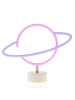 SATISFIRE LED Neonlicht Dekofigur Planet Saturn H: 24cm in blau, pink