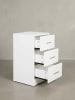 KADIMA DESIGN Nachtkonsole FOGGIA Holz Nachttisch modern mit 3 Schubladen weiss, in Weiß