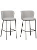 Beliani 2er-Set Barhocker MINA in Grau/Schwarz