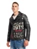 Carlo Colucci Lederjacke Faccio in Schwarz