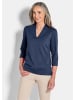 GOLDNER Kurzgröße:  Shirt Elegantes Basic-Shirt mit V-Ausschnitt in marine