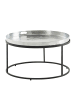 KADIMA DESIGN Couchtisch Hammerschlag Metall Sofatisch Aluminium Silber