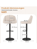 COSTWAY Barhocker 2er Set drehbar in Beige