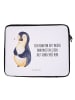Mr. & Mrs. Panda Notebook Tasche Pinguin Diät mit Spruch in Weiß