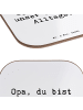 Mr. & Mrs. Panda Holzuntersetzer Spruch Opa Held mit Spruch in Weiß