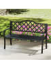 COSTWAY Gartenbank Metall 2 Sitzer 128x54x89cm in Schwarz